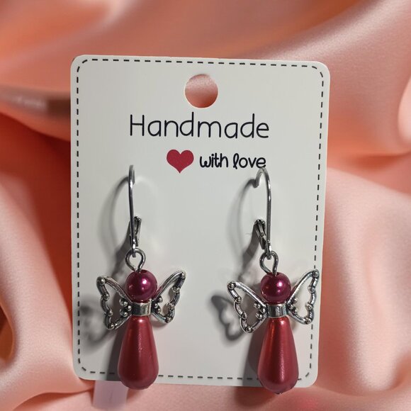 2 for $12 Angel Earrings with Leverback Hoops Christmas Angel - Picture 4 of 16